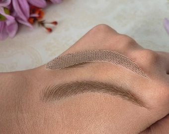 Real Human Hair Eyebrows for women , Light Brown/Black, 6.5cm Lace Base Extensions
