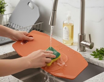 Tablas de cortar codificadas por colores, diseño ergonómico cónico, mango integrado (juego de 3)