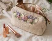Crochet Makeup Bag Pattern PDF | Floral Purse | Zipper Pouch Pattern | Granny Square Clutch