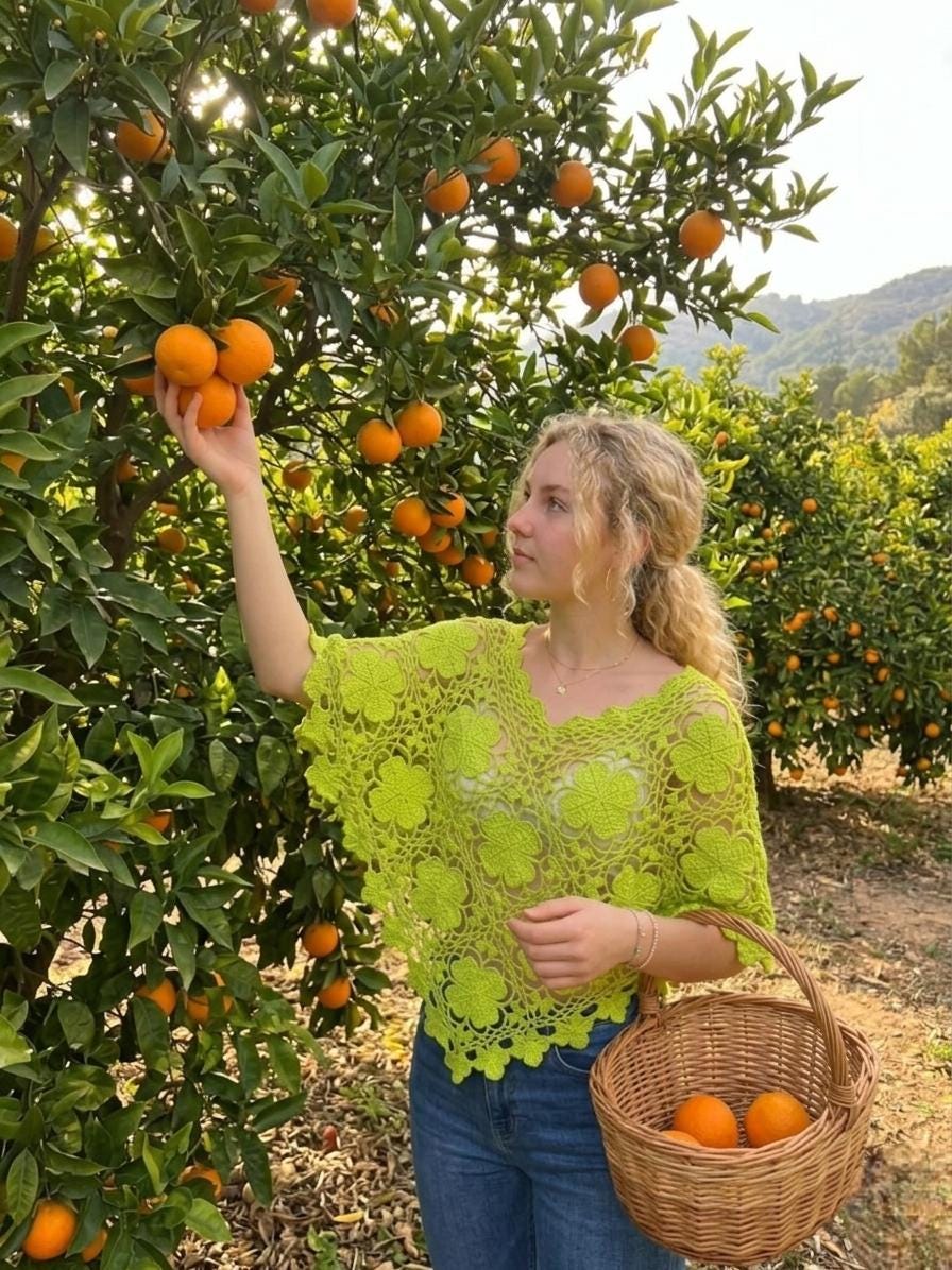 40 Crochet Blouse Patterns with Lace, Wraps, and Granny Squares 30 Crochet Clover Lace Poncho Floral Motif Top Summer Lace