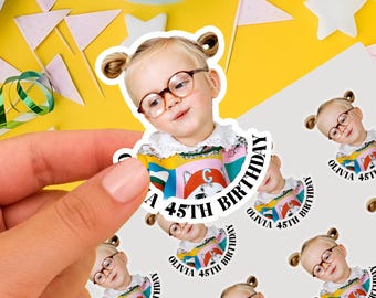 Custom Face Stickers: Personalized Die Cut Waterproof Photo Stickers for Parties & Events