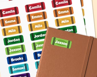 Back to School Name Labels | Personalized Waterproof Dishwasher Safe Stickers for Kids