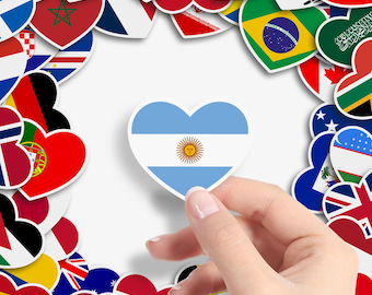 Country Flags Vinyl Stickers A–Z | Glossy National Flag Decals Outdoor Use