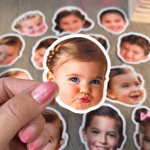 Custom Photo Vinyl Stickers | Personalized Die Cut Waterproof Face Sticker for Parties & Events