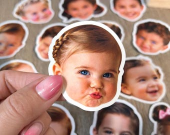 Custom Photo Vinyl Stickers | Personalized Die Cut Waterproof Face Sticker for Parties & Events