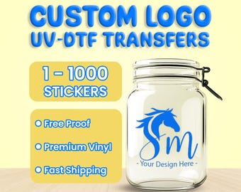 Custom Logo UV DTF Transfers | Waterproof Peel & Stick Branding Decals for Small Business