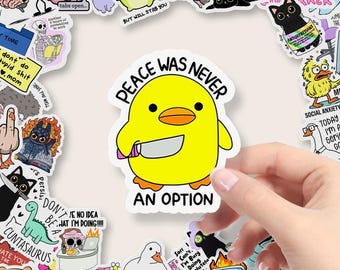 Funny Sarcastic Sticker Bundle | Fun & Dark Humor Waterproof Stickers for Laptop, Kindle, Water Bottle