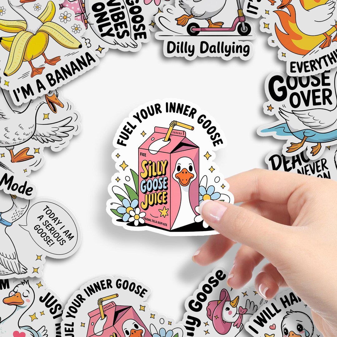 Funny Goose Sticker Pack | Quirky Meme Vinyl Decals - Etsy