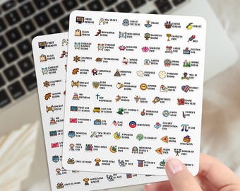 Holiday Icon Planner Stickers | Calendar Event Icons | Functional Planner Sticker Sheet
