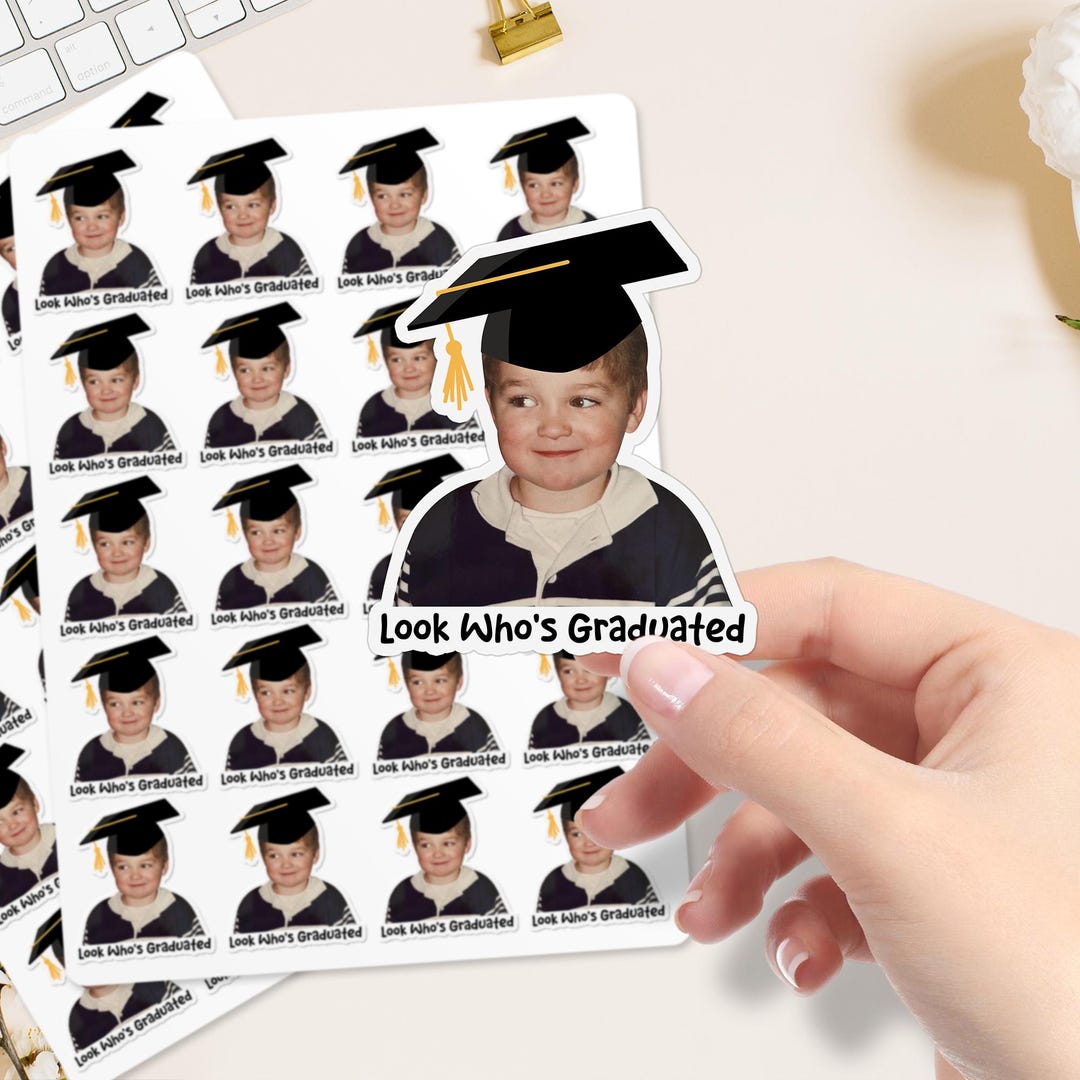 Custom Graduation Photo Stickers | Personalized Grad Party Favor | Sticker for Graduation 