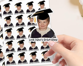Custom Graduation Photo Stickers | Personalized Grad Party Favor | Sticker for Graduation Decor