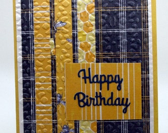 20230033 Happy Birthday Navy Gold Card