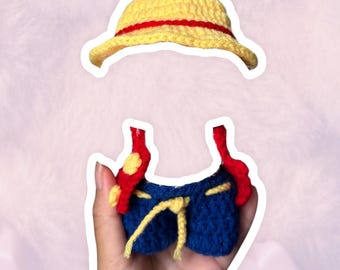 Luffy Costume Set for 17 cm Collectible Figures | Mini Doll Clothes