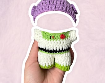 Handmade Crochet Buzz Lightyear Costume for 17cm Figures | Toy Story Mini Doll Clothes