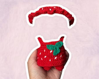 Conjunto de vestido de fresa para figuras coleccionables de 17 cm / Ropa para mini muñecas