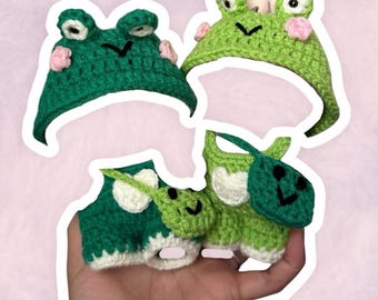 Frog Overalls Set for 17 cm Collectible Figures | Mini Doll Clothes