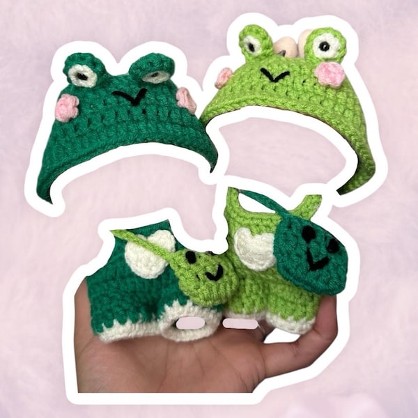 Frog Overalls Set for 17 cm Collectible Figures | Mini Doll Clothes
