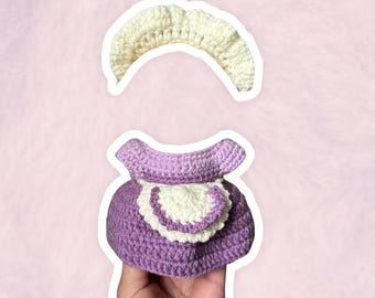 Purple Maid Dress Set for 17 cm Collectible Figures | Mini Doll Clothes