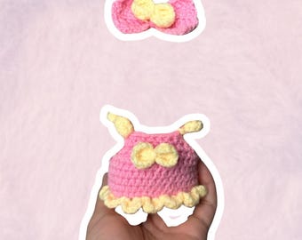 Pink and Yellow Set for 17 cm Collectible Figures | Mini Doll Clothes