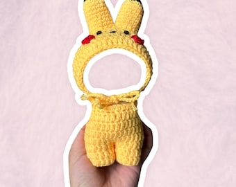 Conjunto de disfraz de Pikachu para figuras coleccionables de 17 cm / Ropa para minimuñecas