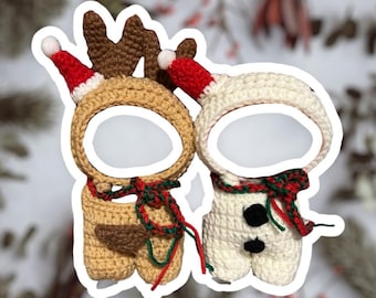 Conjunto de disfraz de reno/muñeco de nieve para figuras coleccionables de 17 cm / ropa para minimuñecas