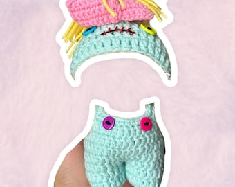 Peto de ganchillo hecho a mano para muñeca / Ropa para figura de 17 cm