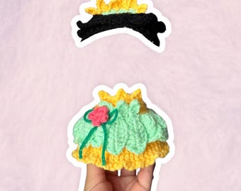Princess Tiana Inspired Costume Set for 17 cm Collectible Figures | Mini Doll Clothes