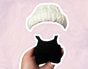 Conjunto de monos en blanco y negro para figuras coleccionables de 17 cm / Ropa para mini muñecas