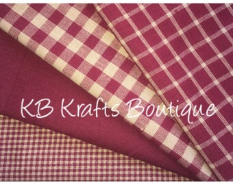 Red and Navy Homespun Fat Quarter Bundle,blue fat quarters,red fat quarters,fat quarter bundle,fabric lots,homespun fat quarter