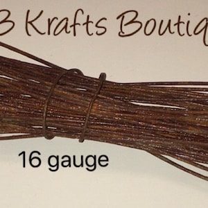 May include: A bundle of rusty brown 16 gauge wire.  The wire is coiled and tied together.  The text "KB Krafts Boutique" is visible at the top of the image.