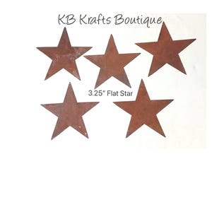 5 pc set 3.25” Rusty Flat Star, Choice of Grade Quality