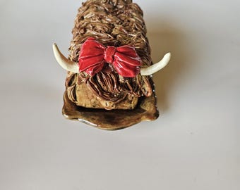 Ceramic Cow Butterdish