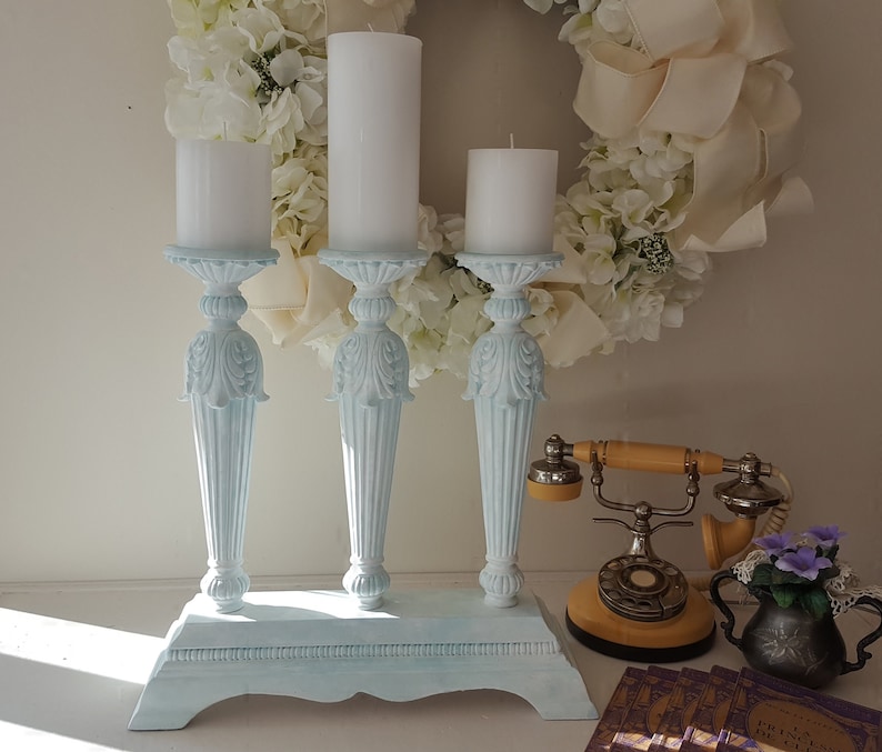 Shabby French Candlestick French Blue Candle Holder French Country Candle Holder Shabby French Candle Holder Nordic French Candle Holder