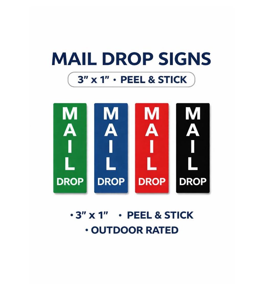 Mail Drop Sign Vertical 3x1 | Weatherproof Outdoor UV Resistant - Etsy
