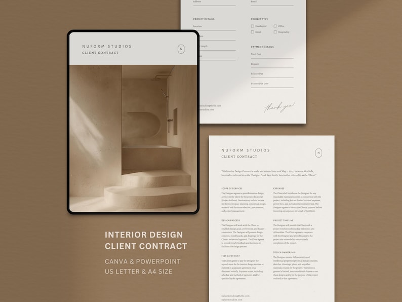 Interior Design Client Contract Template | Interior Designer Agreement ...