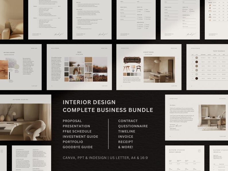 Interior Design Complete Template Bundle | Designer Project Proposal ...