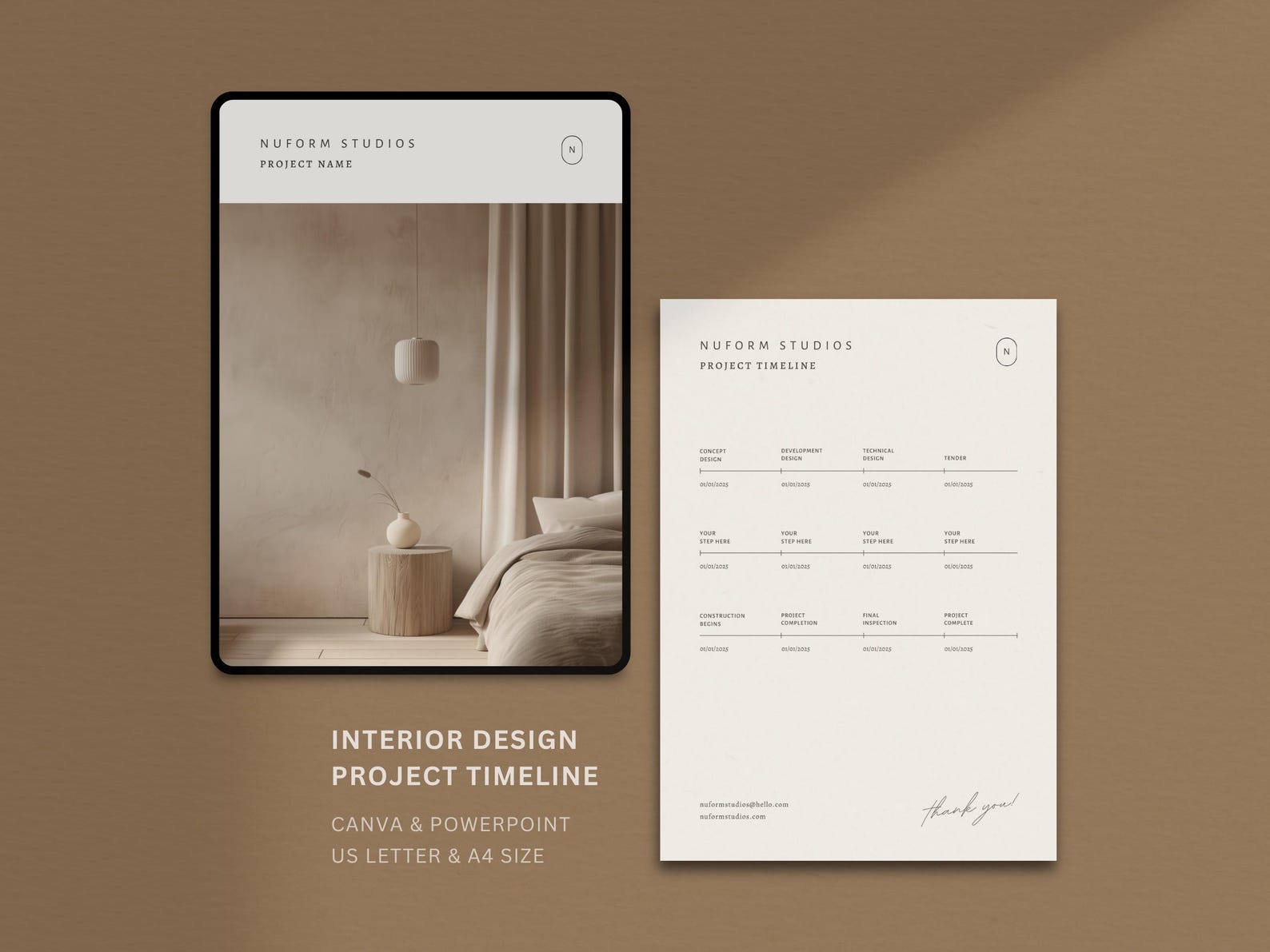 Interior Design Timeline Template | Project Timeline | Client Journey ...