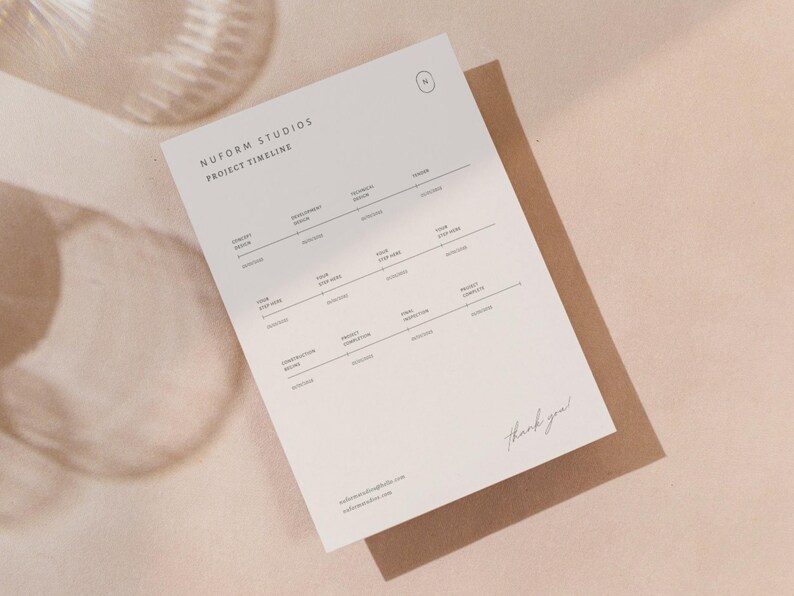 Interior Design Timeline Template | Project Timeline | Client Journey ...