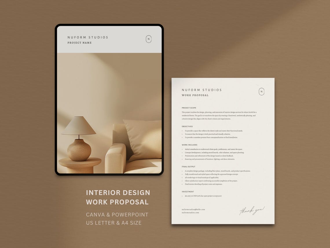 Interior Design Proposal Template | Interior Designer Fee Proposal ...