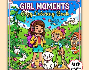 Libro para colorear "Momentos de Niña" | 40 lindas páginas para imprimir | Descarga instantánea en PDF | Libro para colorear infantil | Regalo para niñas