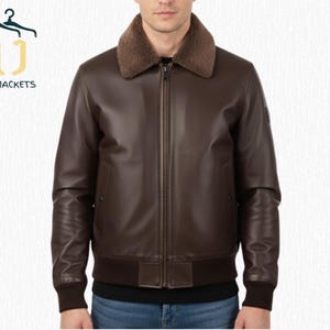 Men’s G-1 Flight Iconic Brown Leather Bomber Jacket | Classic Aviator Military Pilot Outerwear | Handcrafted Vintage Flying Winter Jacket