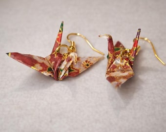 Origami crane earrings