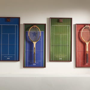 Full Grand Slam Racquet Display Set — Tennis Frame - Etsy