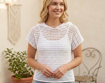 Patrón de ganchillo superior: Patrón fácil de ganchillo de inspiración vintage para top corto y camiseta de tirantes con encaje para mujer.