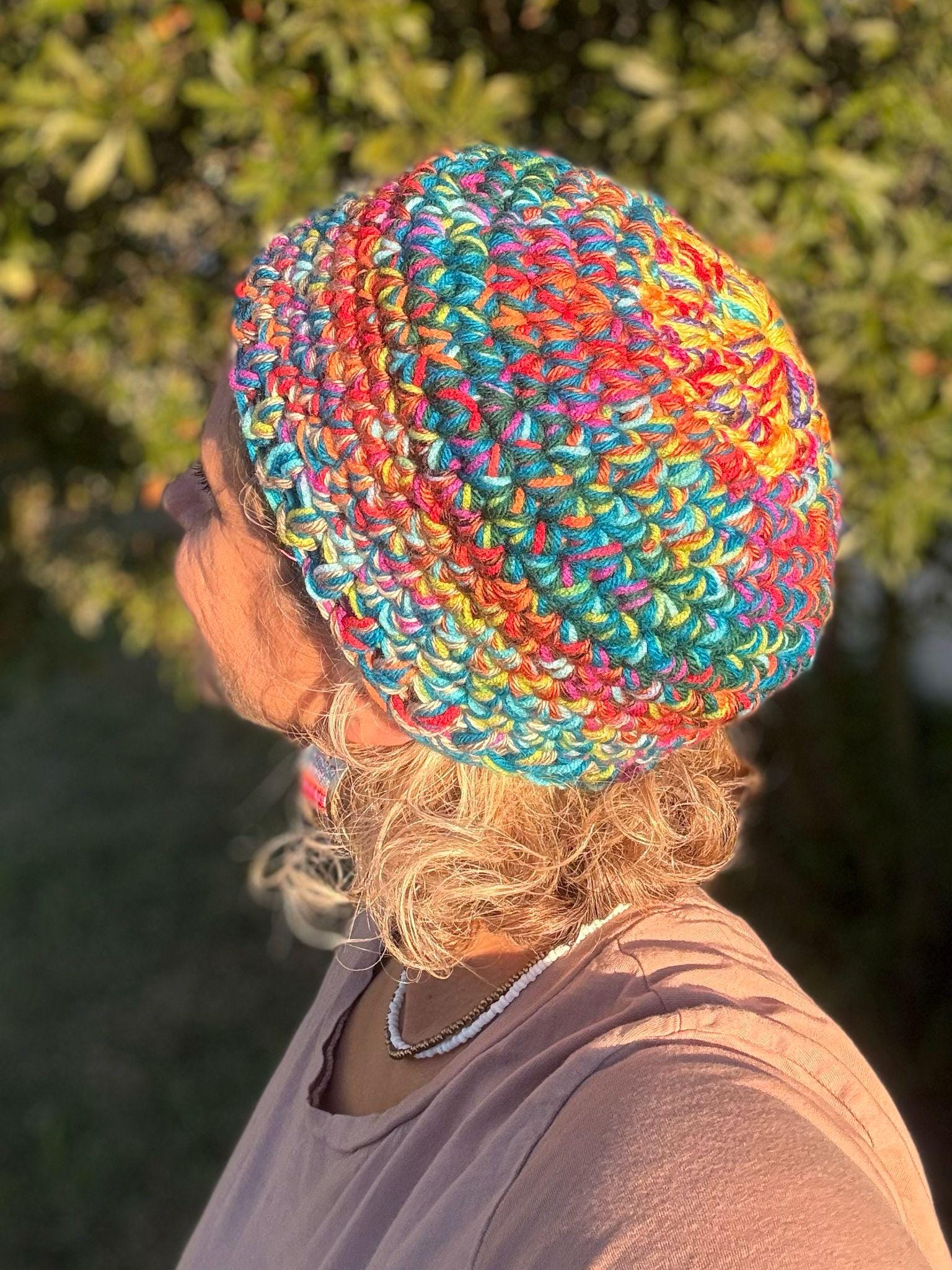 Colorful Crochet Beret Hat - Etsy