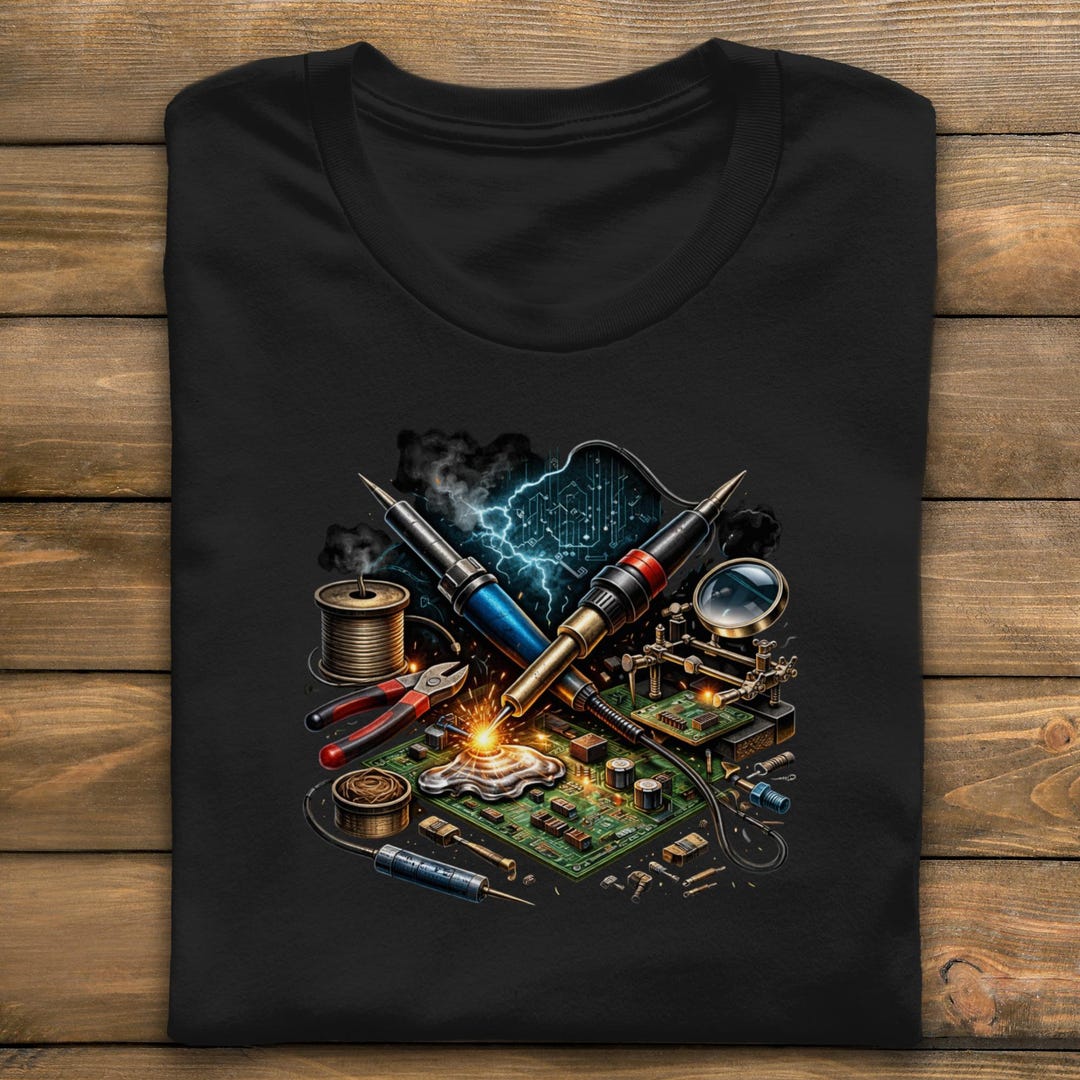 Soldering T-shirt, Electronics Repair Tee, Circuit Board Art, DIY Tech ...