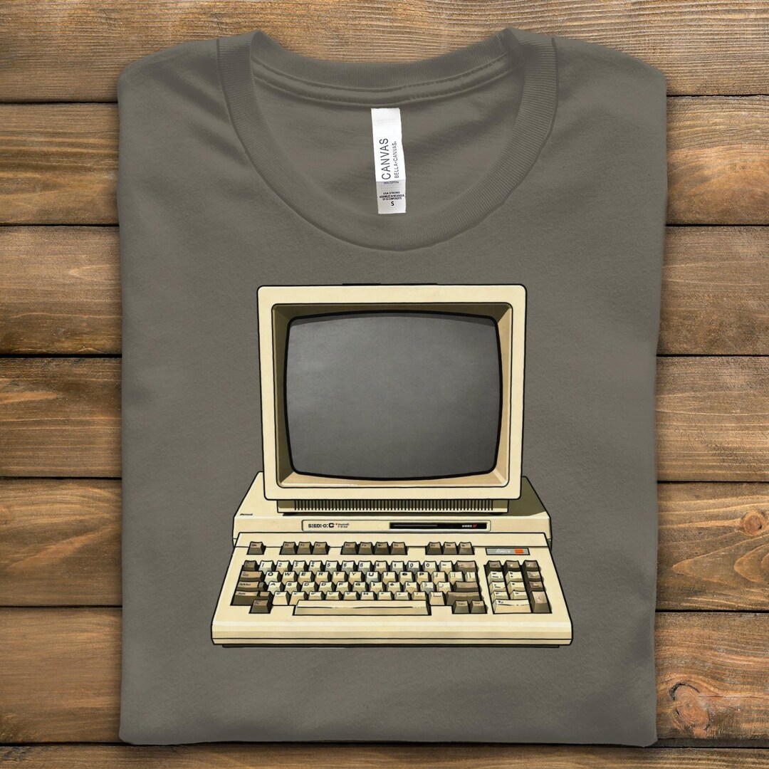 Retro Computer Tee - Vintage Tech Shirt Classic Desktop Graphic ...