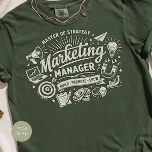 Marketing Manager T-Shirt, Master of Strategy Shirt, Business Growth Gift, Promote Success TShirt, Digital Marketing Top, Strategic Planner