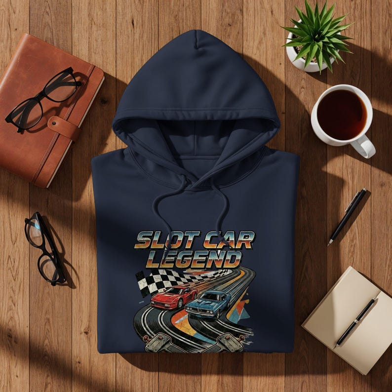 Camiseta de carreras vintage, camiseta de leyenda de coches de slot con diseño retro. imagen 11