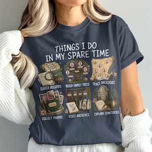 Family Tree Shirt, Distressed Genealogy Graphic with Archive Illustrations